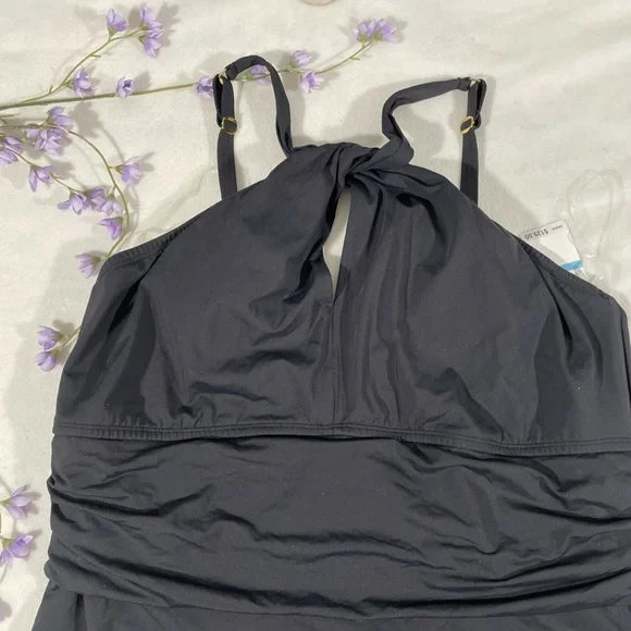 NWT Bleu by Rod Beattie [ 20W ] Urban Goddess‎ Keyhole One-Piece Swimsuit